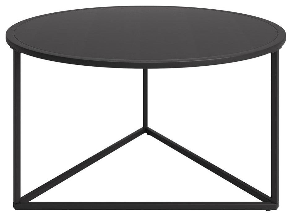 Jenson 33'' Wide Round Coffee Table with Metal Top in Blackened Bronze