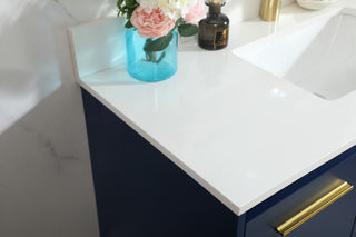 Home Living 40" Single Bathroom Vanity, Blue With Backsplash