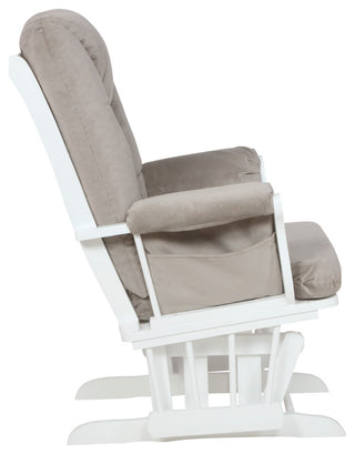 Alice Glider Chair and Ottoman, White, Without Pillow