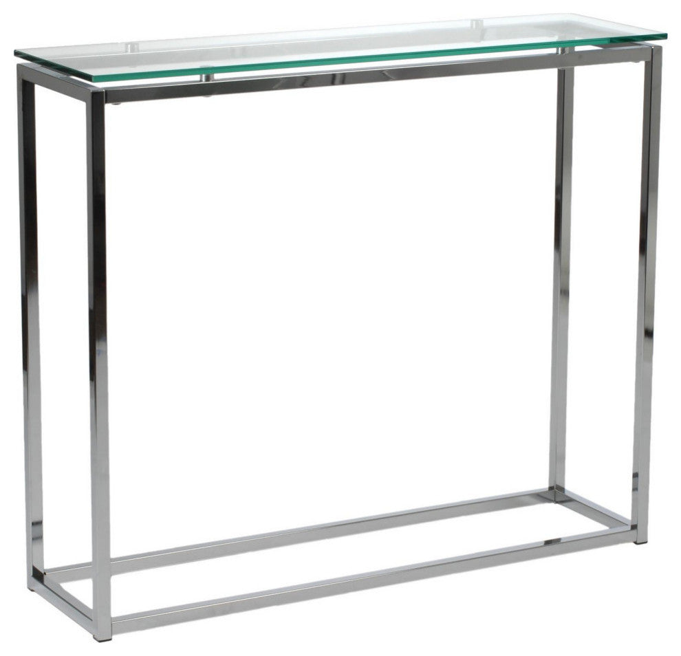 Sandor Console Table, Clear Glass/Chrome