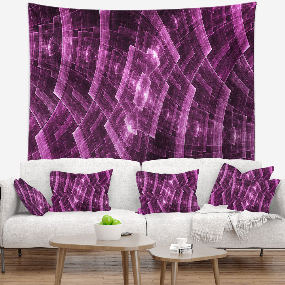 Purple Metal Protective Grids Abstract Wall Tapestry, 39"x32"