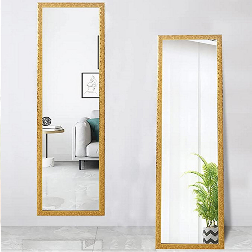50" Lx14" W Rectangle Glass Framed Wall Mounted Bathroom Vanity Mirror