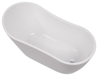 55" Freestanding Acrylic Bathtub, White/Integrated Overflow