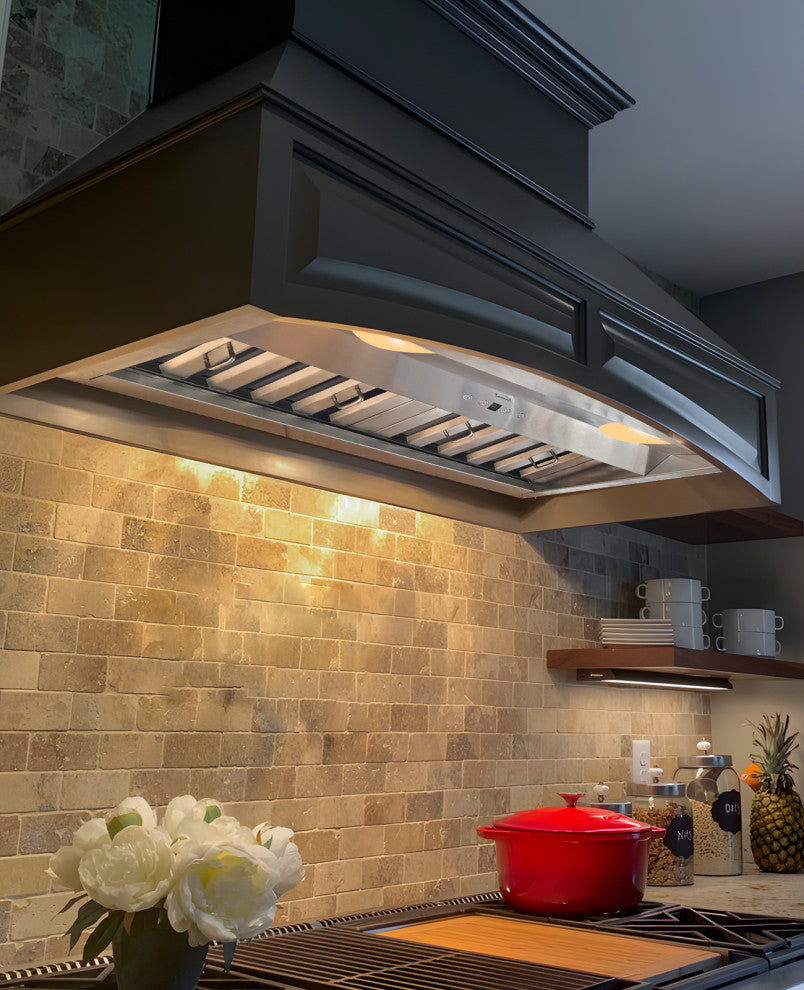 30" Insert/Built-in Stainless Steel Range Hood, Dimmable, 3-Speeds 600CFM, Cool White