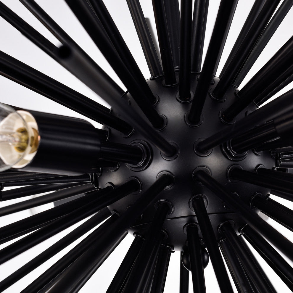 Sami Sputnik Black 6-Light Industrial Chandelier Sphere Globe