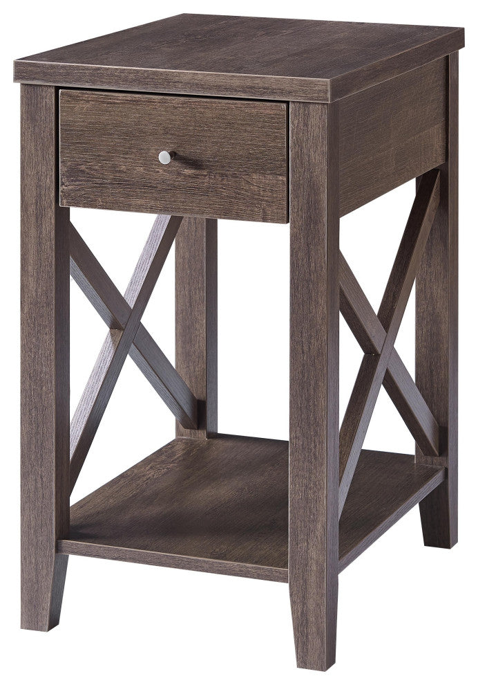 Side Table Storage Drawer and Shelf