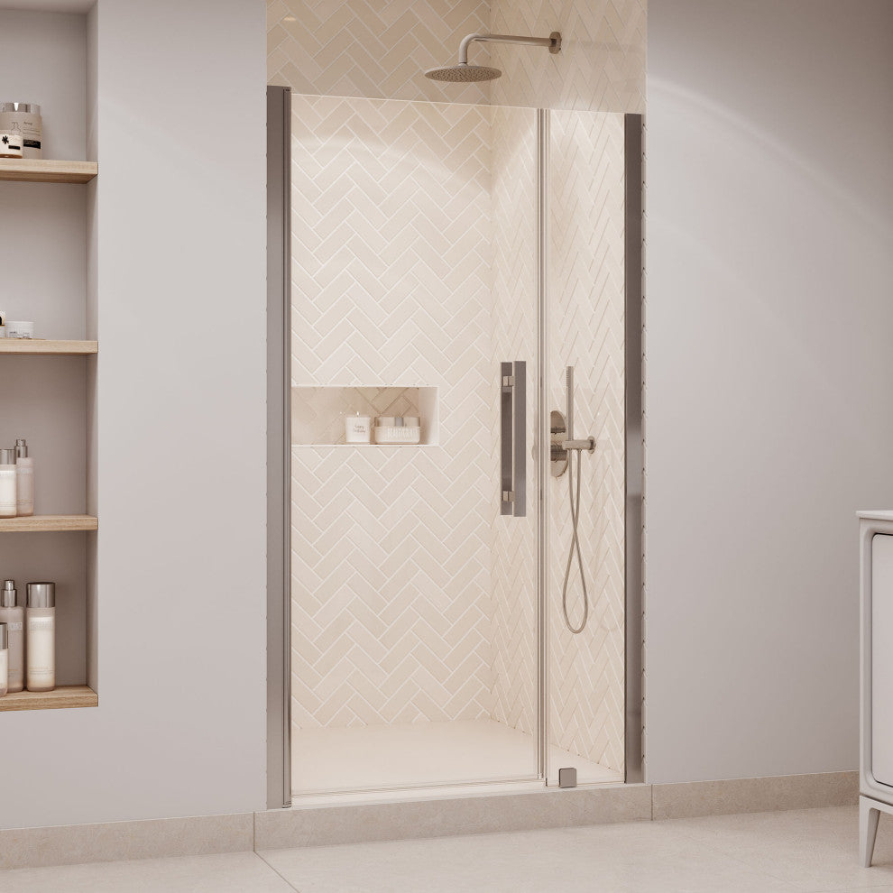Pasadena 41 7/16-43 3/8"Wx72"H Alcove Pivot Shower Satin Nickel