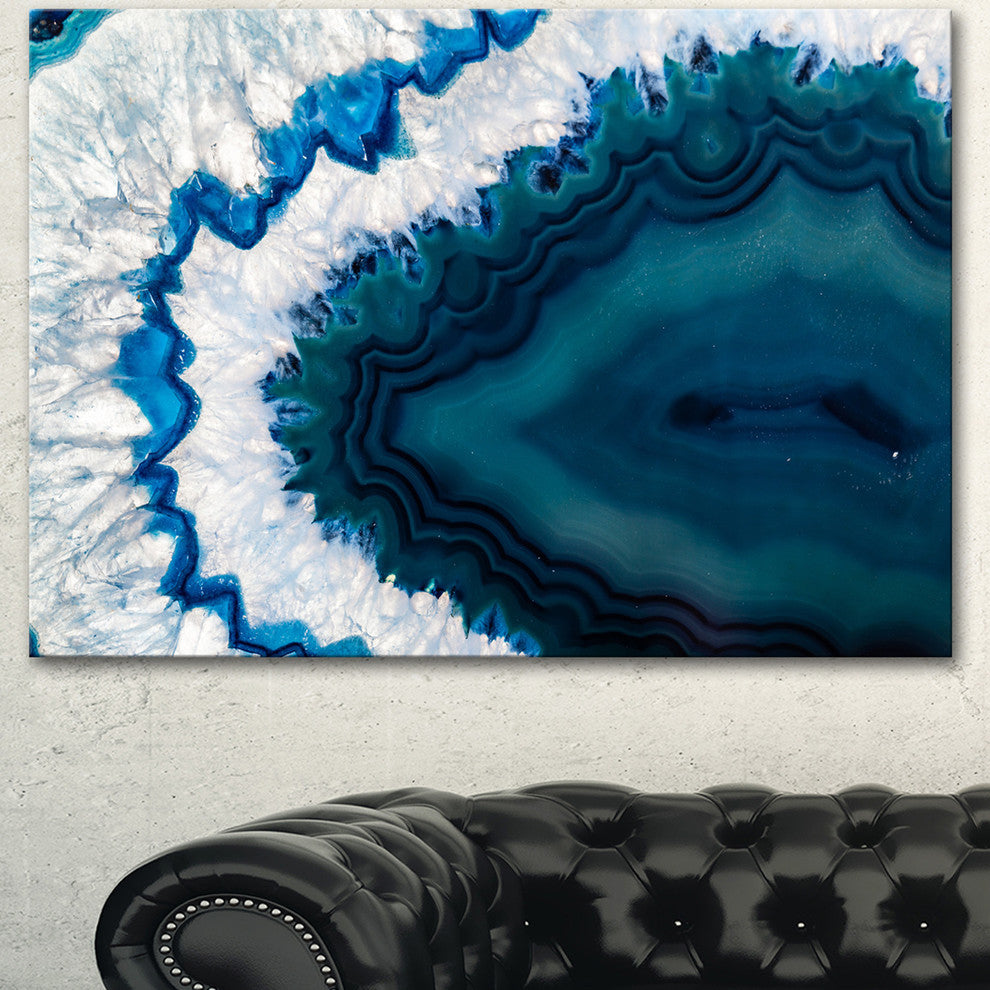 Blue Brazilian Geode, Abstract Canvas Wall Art Print, 40"x30"