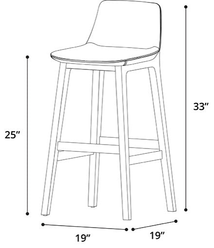 Mercer Counter Stool, Castle Gray Eco Leather