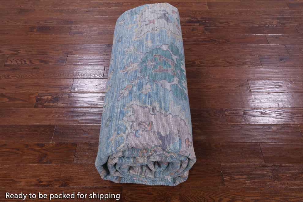 10' 3" X 14' 2" Turkish Oushak Hand Knotted Wool Rug - Q13276
