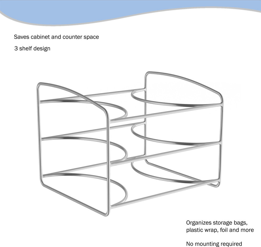 Lavish Home Kitchen Wrap Organizer, Silver