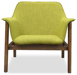 Miller Accent Chair in Green and Walnut