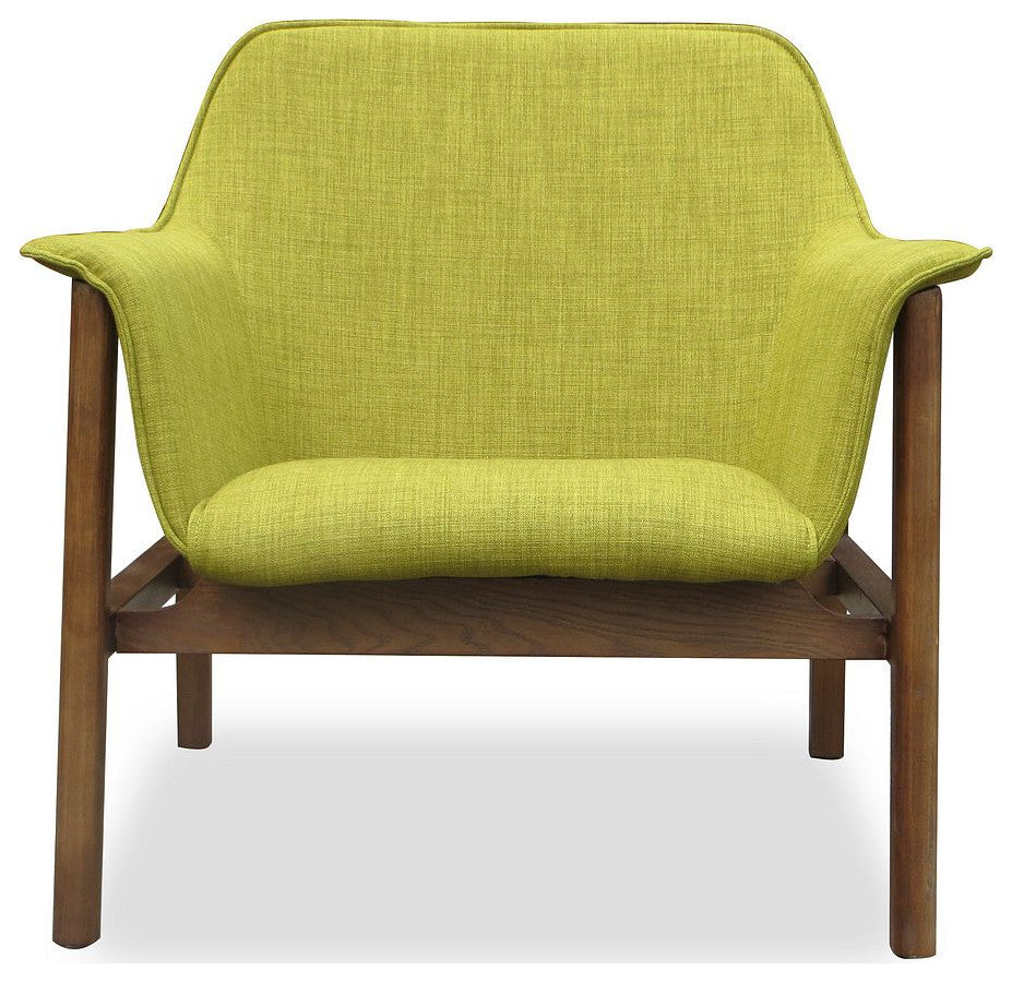Miller Accent Chair in Green and Walnut