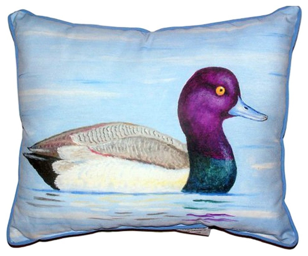 Zippered Betsy Drake Lesser Scaup Duck Outdoor Pillow 20 Inch x 24 Inch