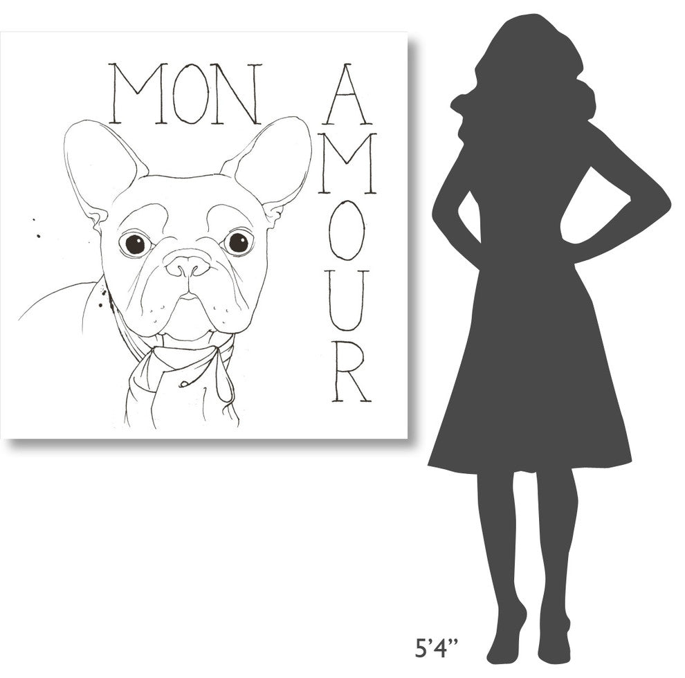 "Puppy Love Frenchie" Digital Paper Print by Elyse DeNeige, 42"x42"
