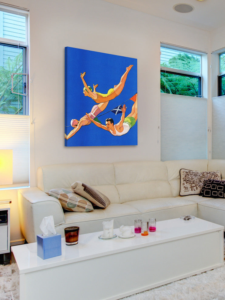 "Free Diving" Painting Print on Wrapped Canvas