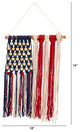 14" x 18" Handmade American Flag Americana Macrame Wall Hanging Art Decor
