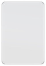 22" W X 32" H Radius Corner Stainless Steel Framed Mirror, White