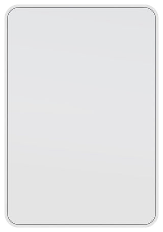 22" W X 32" H Radius Corner Stainless Steel Framed Mirror, White