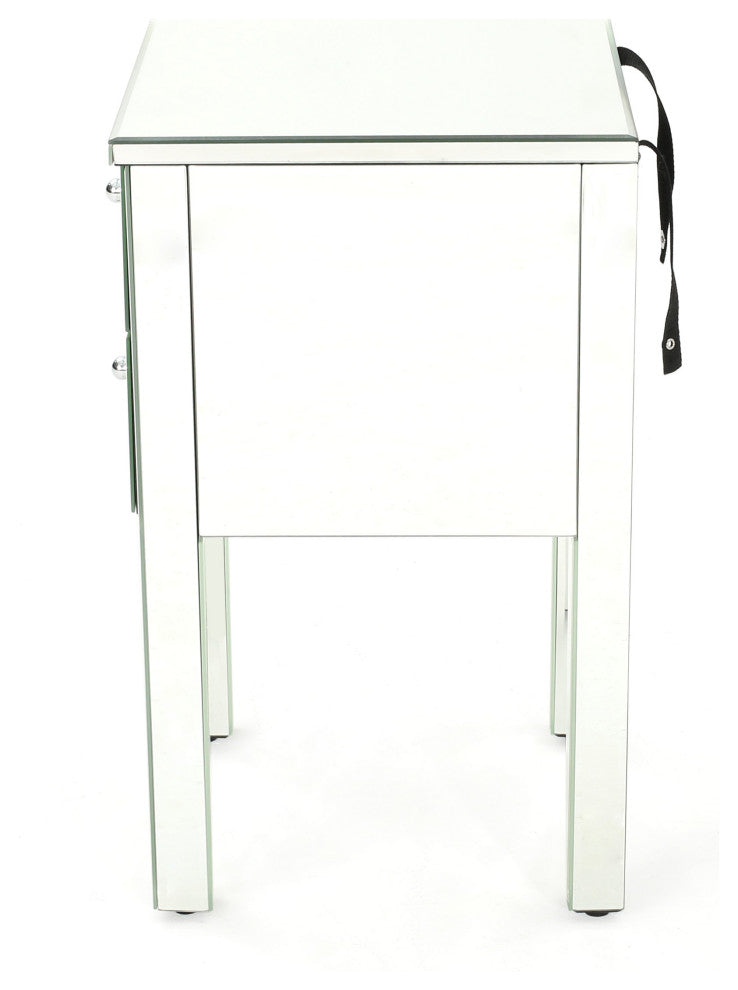 GDF Studio Seranade Mirror Finished 2-Drawer Side Table