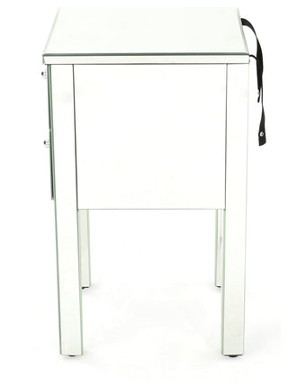 GDF Studio Seranade Mirror Finished 2-Drawer Side Table