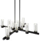 Victory 12 Light Dimmable Crystal Chandelier, Matte Black