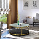 Eada Coffee Table, Brushed Gold Finish and Black Wood