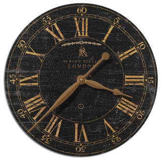 Bond Street 18" Black Wall Clock" By Designer NA