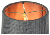 5"x6"x5" Parchment GoldLined Drum Lampshade, Granite Gray