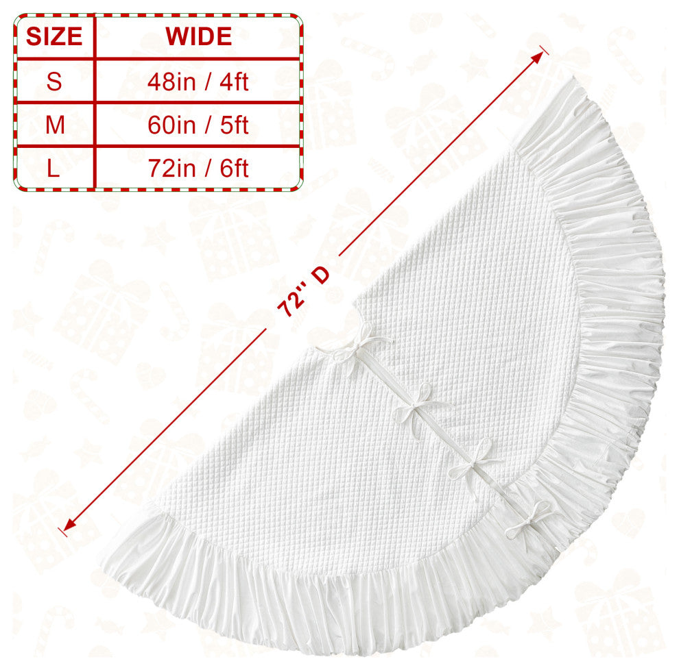 72"D Velvet Ruffled Christmas Tree Skirt