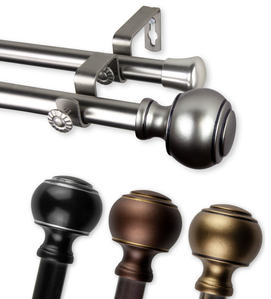 Hal 13/16" Double Curtain Rod Cocoa