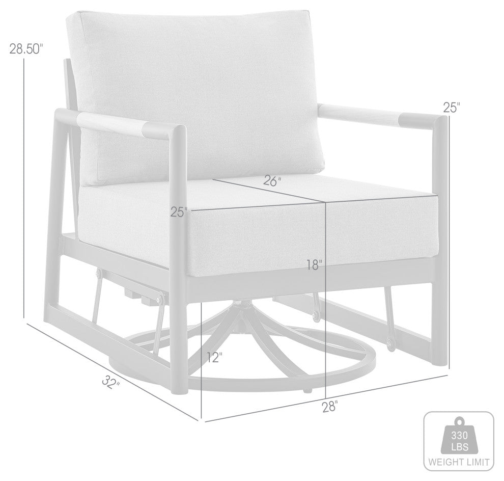 Royal Outdoor Swivel Glider Chair, Black Aluminum And Teak With Cushions