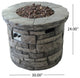GDF Studio 5-Piece David Outdoor Adirondack Chair Set With Fire Pit, Dark Gray