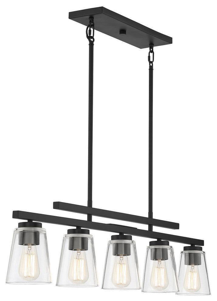 Calhoun 5-Light Matte Black Linear Chandelier