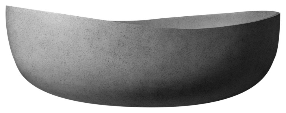ALFI brand ABCO63TUB 63" Solid Concrete Gray Matte Oval Bathtub