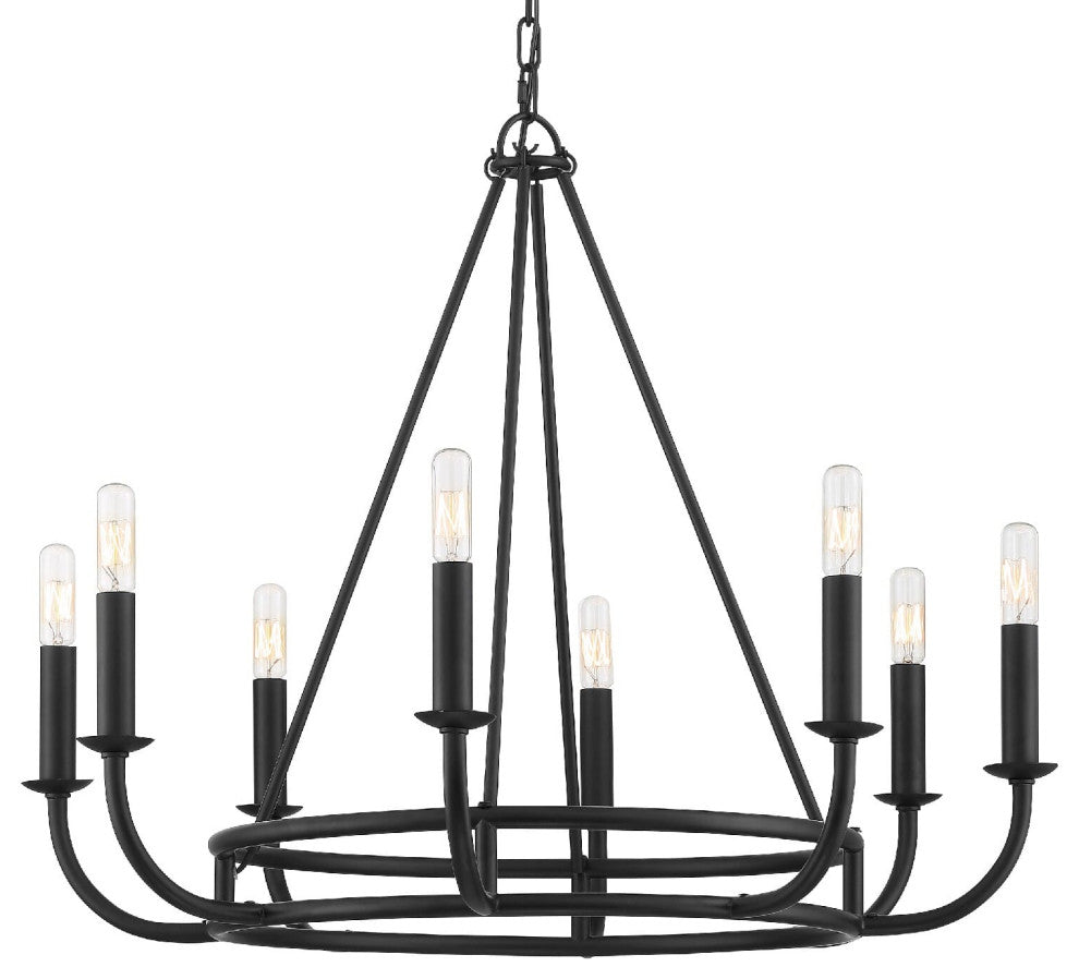 Bailey 8-Light 22" Chandelier, Matte Black