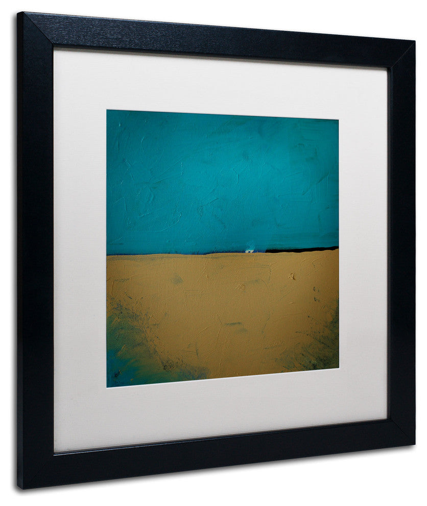 'Teal Horizon' Matted Framed Canvas Art by Nicole Dietz