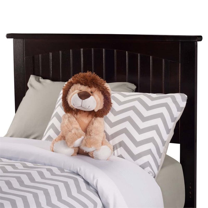 AFI Nantucket Twin XL Solid Wood Platform Bed with USB Charger in Espresso
