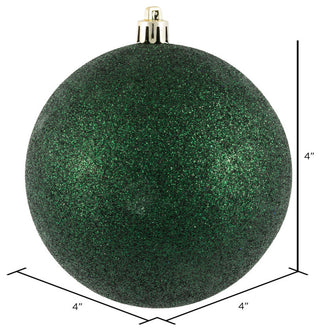 Vickerman 4" Midnight Green Glitter Ball Ornament, 6 per Bag