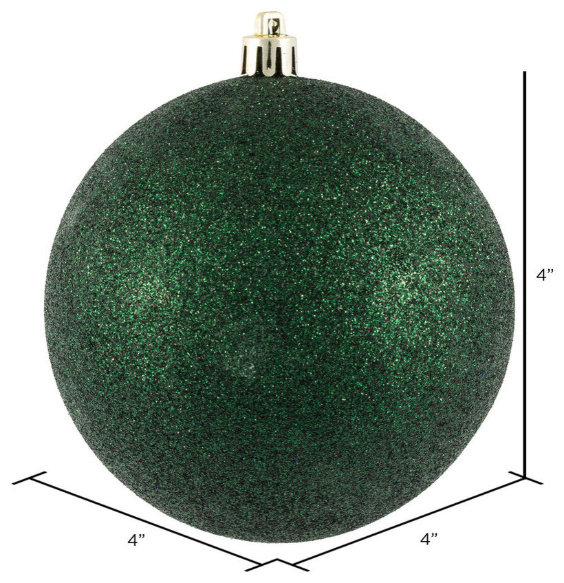 Vickerman 4" Midnight Green Glitter Ball Ornament, 6 per Bag