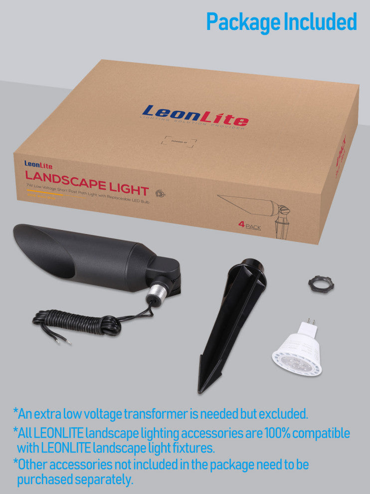 8 Pack Aluminum Landscape Spotlight with MR16 Bulb, Max 50W GU5.3 Base