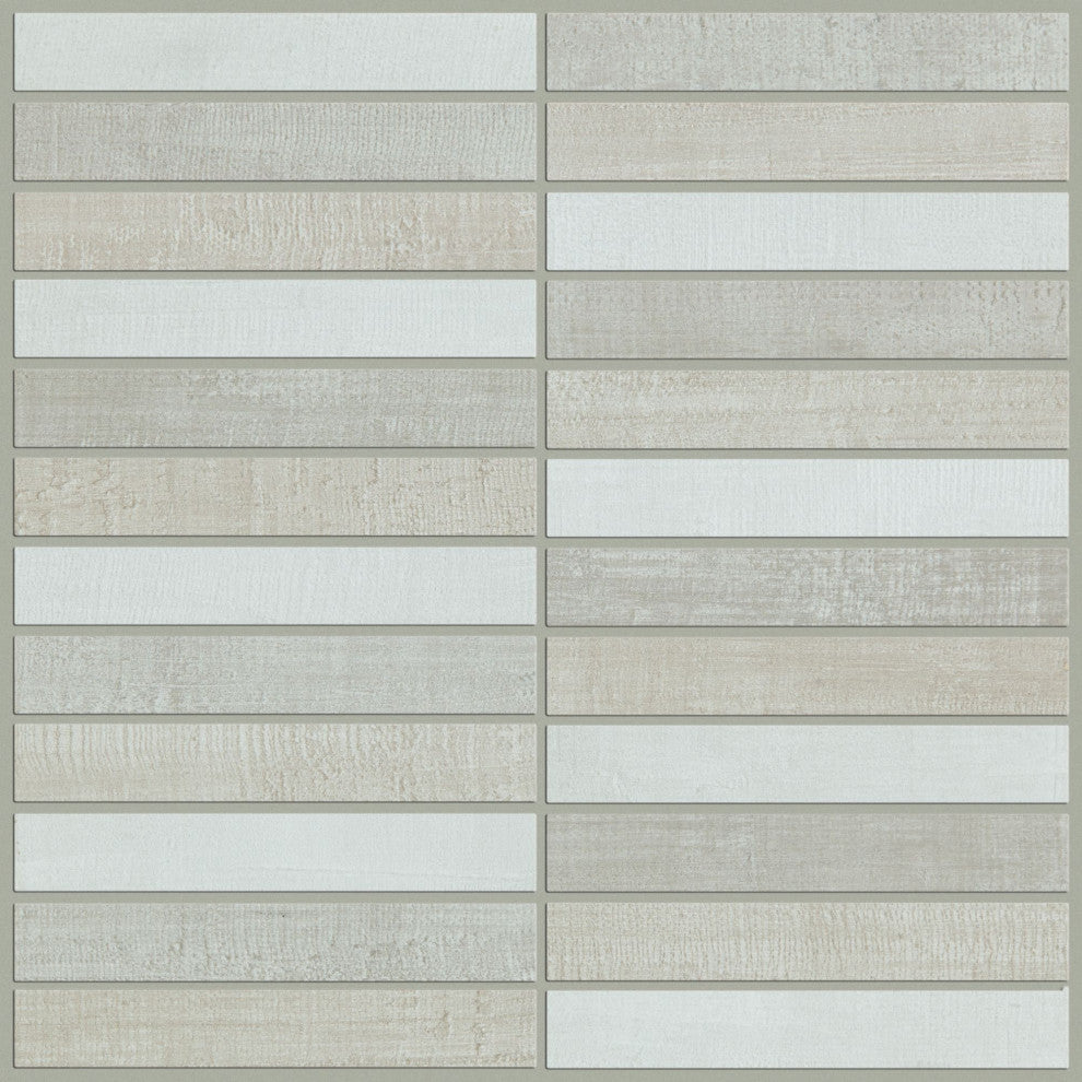 Shaw CS71V Tessuto Stacked Mosaic - 12" x 12" Sheet Rectangle - Warm