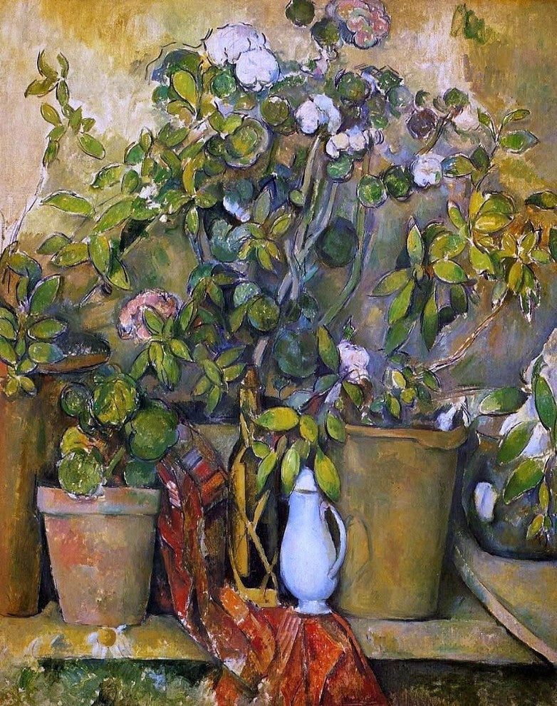 Paul Cezanne Potted Plants, 20"x25" Wall Decal Print