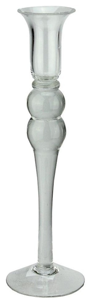 16.25" Transparent Glass Taper Candle Holder