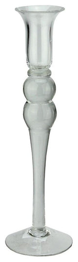 16.25" Transparent Glass Taper Candle Holder