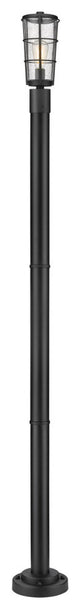 Zlite 591PHM-567P-BK 1-Light Outdoor Post Mounted Fixture, Clear Seedy