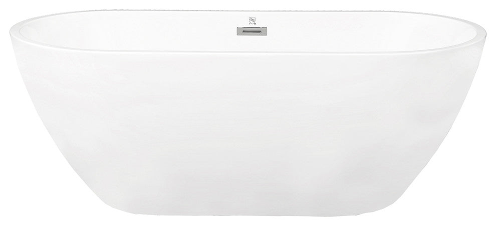 Acrylic Freestanding Soaking Bathtub in White, 60"28"