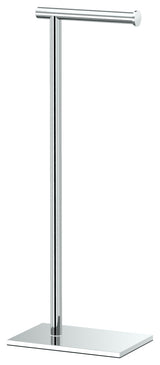 Square Freestanding Toilet Paper Holder, Chrome, Single