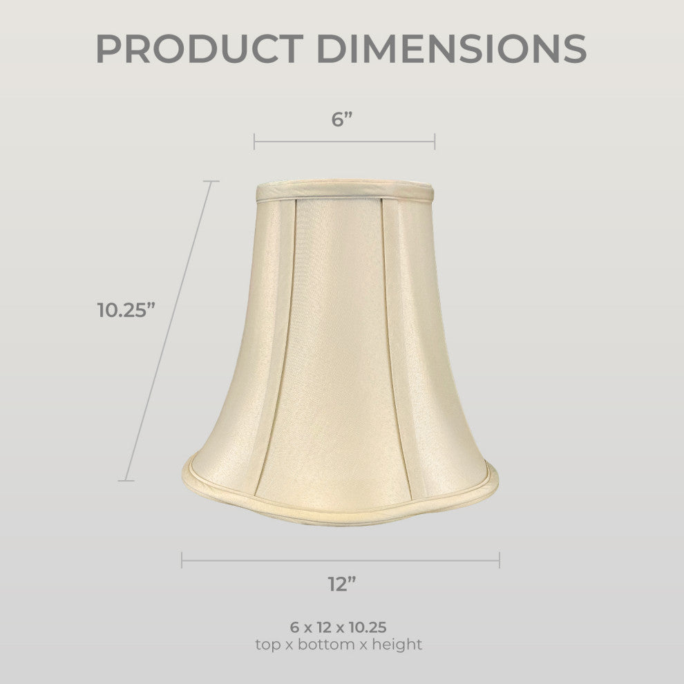 Royal Designs Bottom Scalloped Bell Lamp Shade, Beige, 6x12x10.25, Single