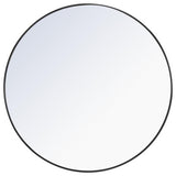 Home Living Metal Frame Round Mirror, Black, 48"